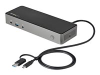 STARTECH.COM USB-C & USB-A Dock - Hybrid Triple Monitor Laptop Docking Station DisplayPort & HDMI 4K